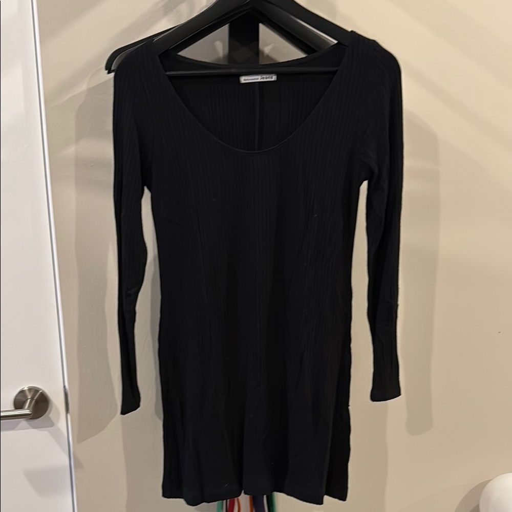 Reformation Black Long Sleeve Dress